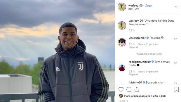 Wesley alla Juventus, foto Instagram svela questo affare di mercato