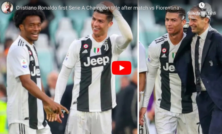 Cristiano Ronaldo, schiuma sui capelli per festeggiare il 1° scudetto con la Juventus