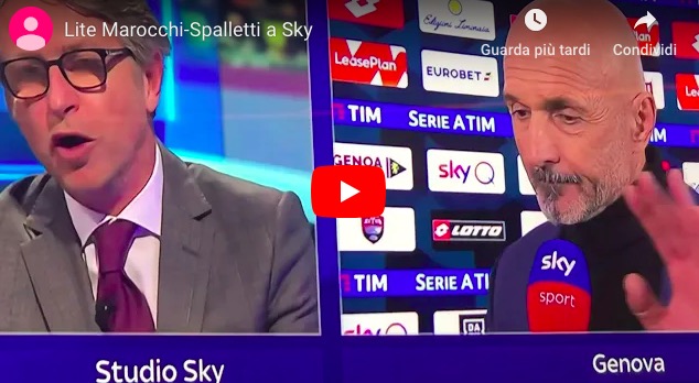 Spalletti-Marocchi, lite su Sky dopo Genoa-Inter: "Ti sei dimenticato che significa lo spogliatoio..."
