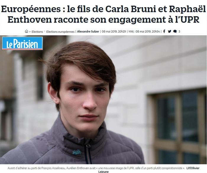 Carla Bruni, il figlio Aurélien si dichiara no euro e sovranista. Ma non ha ancora l'età per votare