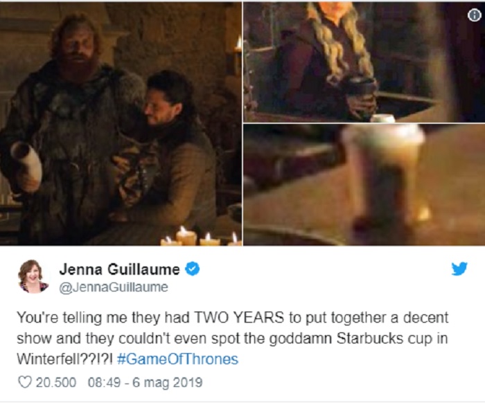 Games of Thrones, bicchiere Starbucks appare per sbaglio in un episodio