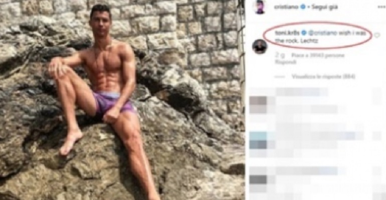 Toni Kroos scherza con Cristiano Ronaldo: "Vorrei essere quella roccia"