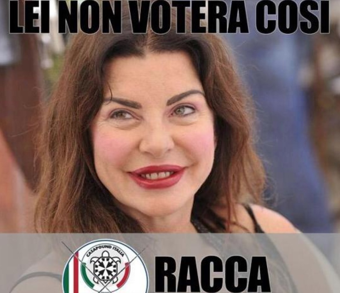 Marco Racca (CasaPound) usa la foto di Alba Parietti per la campagna elettorale. Lei: "La denuncio"