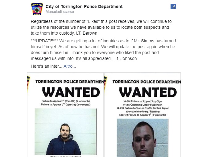 Usa, latitante alla polizia: ''Mi consegno se ottengo 15mila like su Facebook''