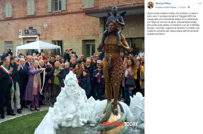 Vergato, fontana dello scultore Luigi Ontani