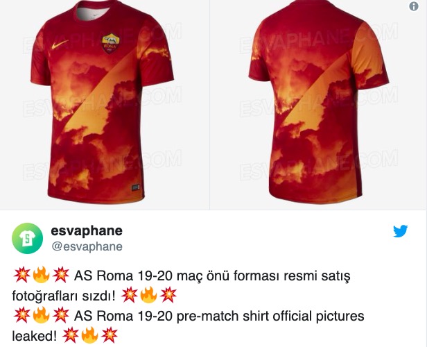 Roma, svelata la maglia prepartita per la prossima stagione. FOTO