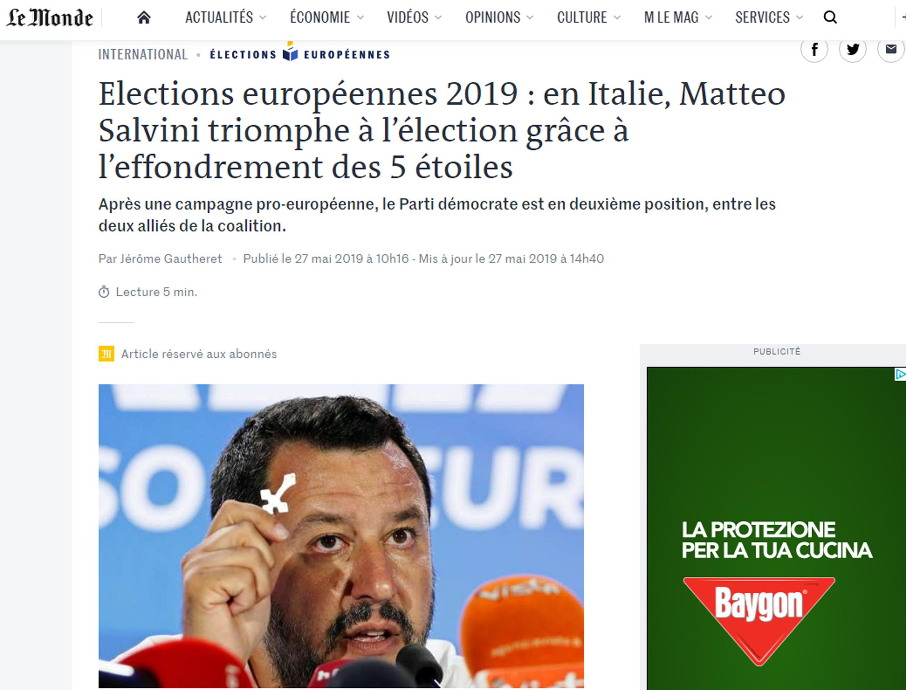 salvini crocifisso le monde