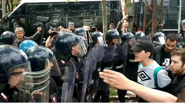 Modena, scontri al comizio Lega2