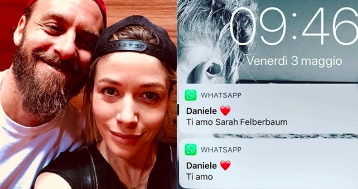 Sarah Felberbaum pubblica messaggio d'amore di De Rossi su Instagram