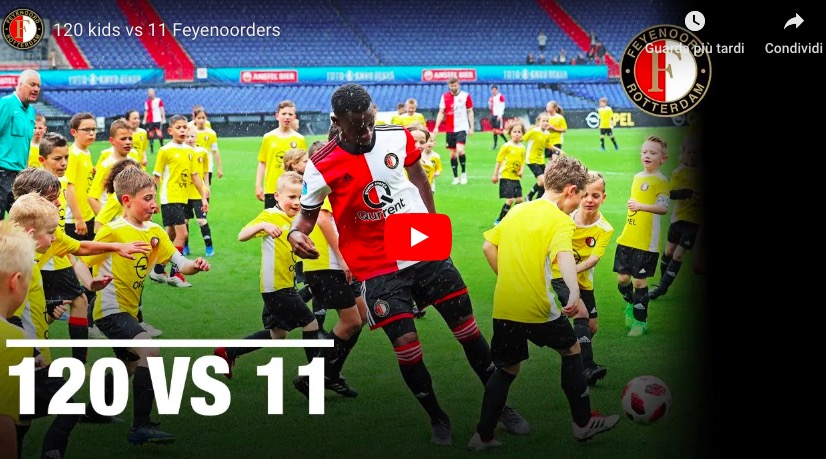 120 bambini contro 11 calciatori del Feyenoord, ecco come è andata a finire: VIDEO