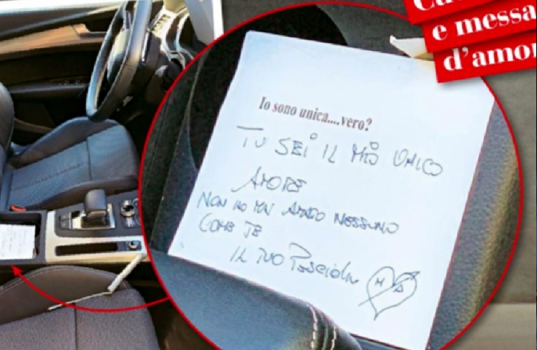 Ambra Angiolini e il bigliettino per Allegri: "Sono il tuo... pesciolino" (fonte: Chi)