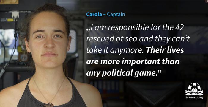 La Capitana Carola contro Il Capitano: l'impossibilità di essere seri