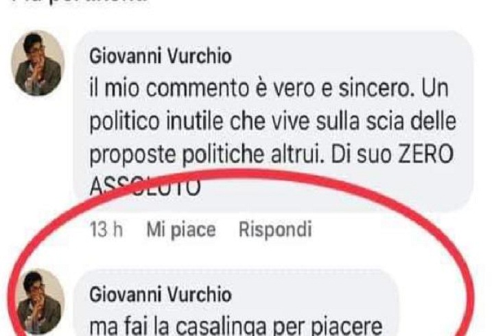 Giovanni Vurchio, il segretario del Pd di Andria a Meloni: "Fai la casalinga". La replica: "Rispetta le donne"