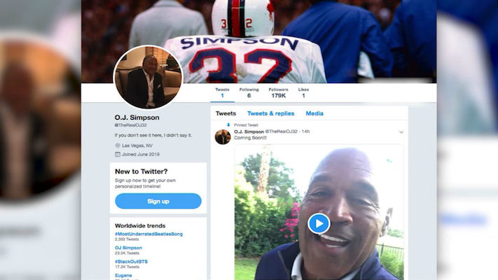 O. J. Simpson sbarca su Twitter