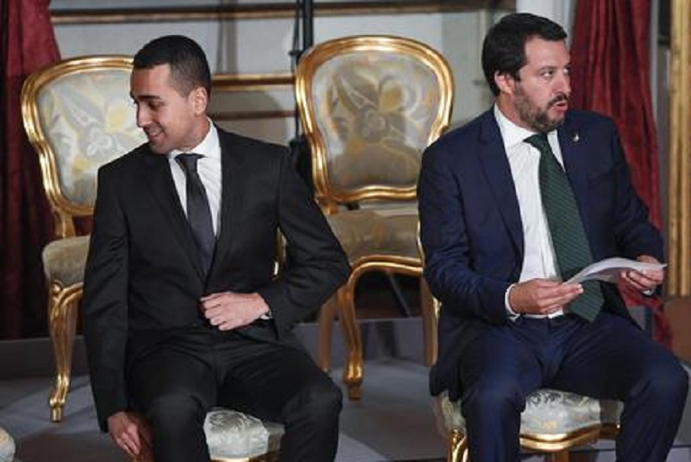 Salvini e Di Maio, incontro a Palazzo Chigi. Il ministro dell'Interno: "Da M5s ho sentito dei sì" (foto Ansa)