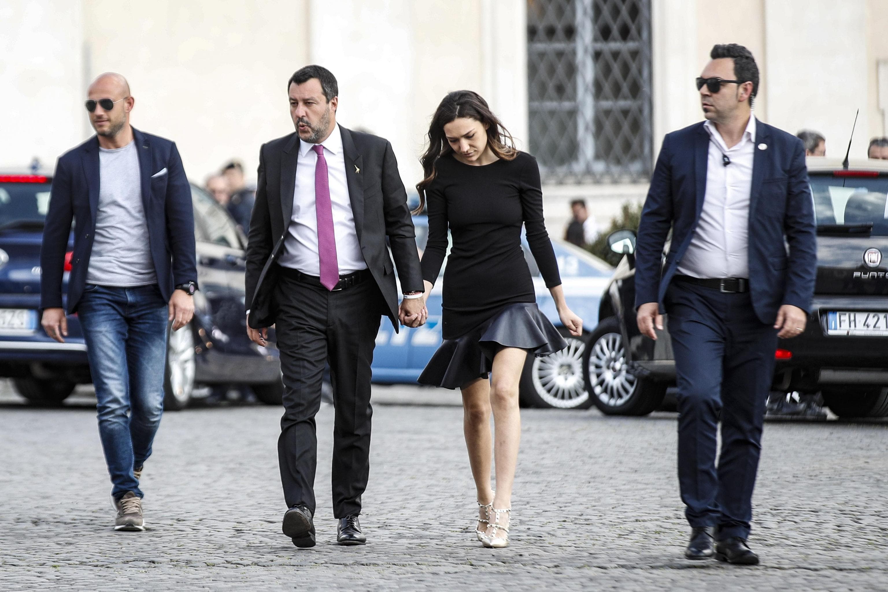 Salvini e Francesca Verdini insieme al ricevimento al Quirinale mano nella mano FOTO
