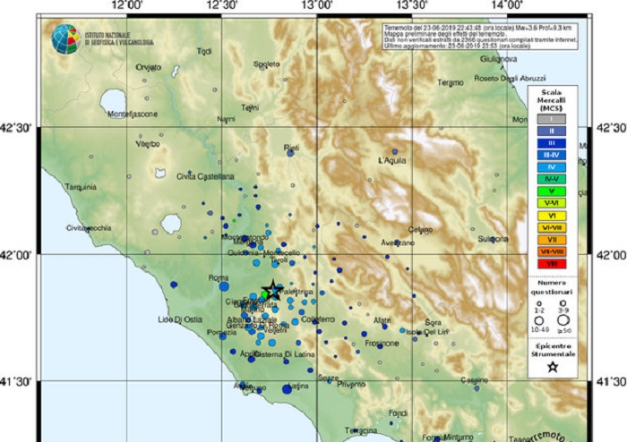 Terremoto Colonna (Roma): la zona dei Castelli a pericolosità sismica medio-alta