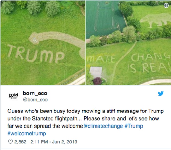 donald trump enorme scritta