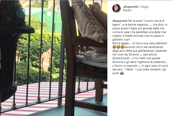 alba parietti fotografa il filgio della vicina