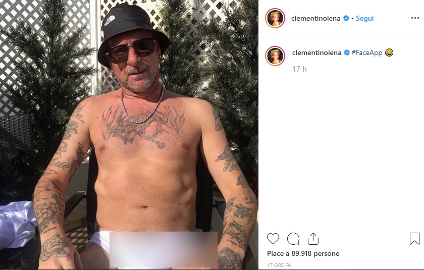 Clementino e la foto superdotata con FaceApp