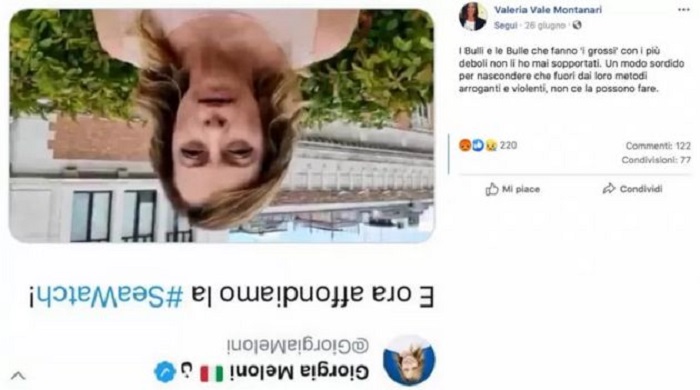 Meloni a testa in giù