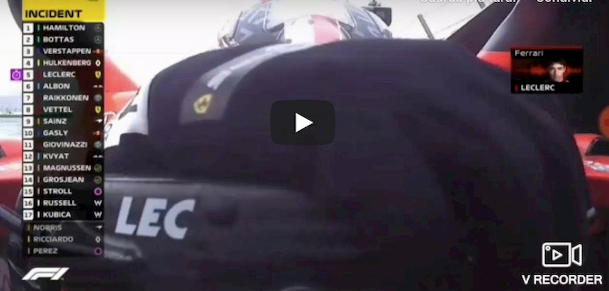 Leclerc incidente germania reazione video youtube