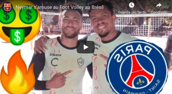 Neymar, show con il campione di beach soccer Bello Soares VIDEO
