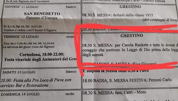 Salvini messa parroco