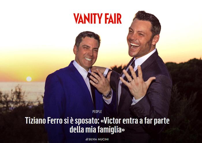 Tiziano Ferro ha sposato il compagno Victor Allen