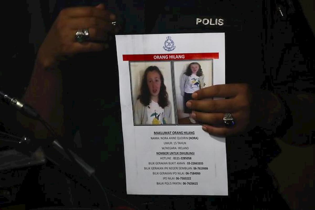 Il volantino sulla ragazza scomparsa