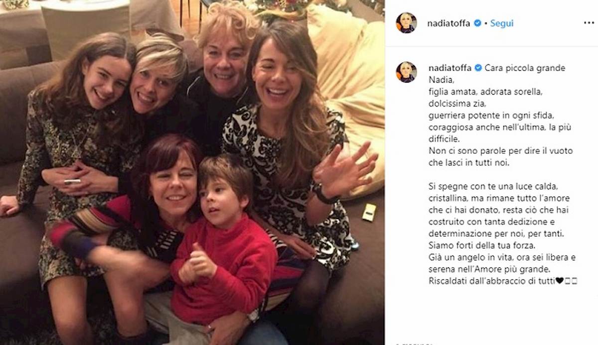 nadia toffa, il ricordo della famiglia