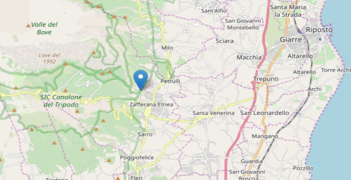 terremoto zafferana etnea