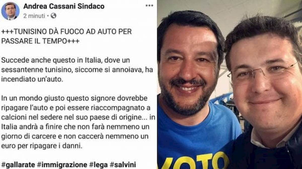 il post del sindaco di Gallarate