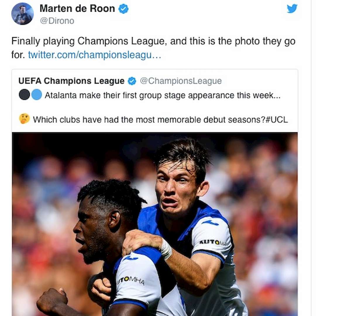 Atalanta De Roon foto Champions Potevano metterne un'altra