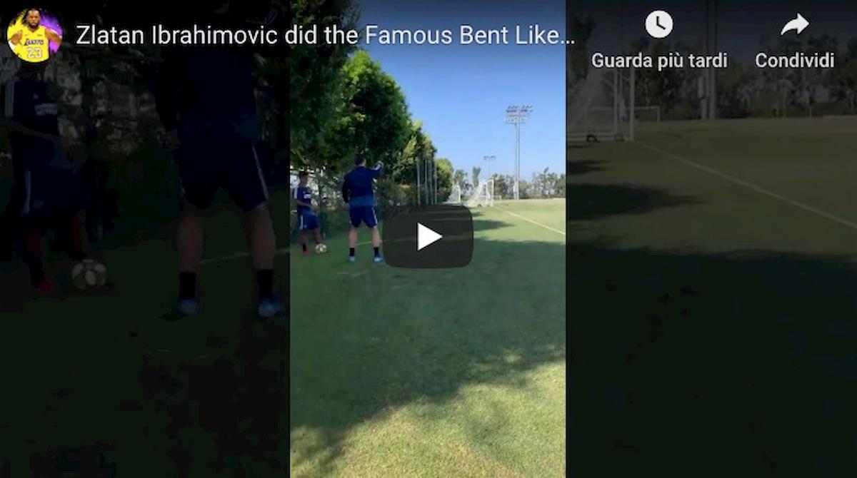 Ibrahimovic Beckham video youtube gol straordinario posizione impossibile