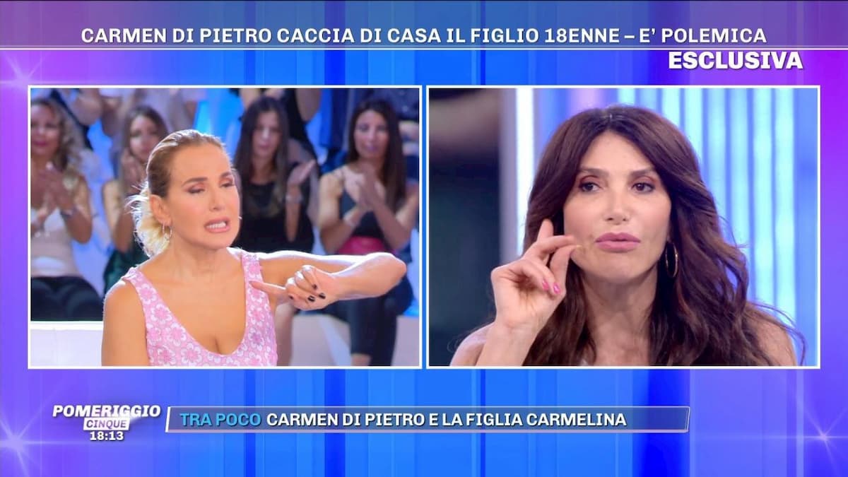Pomeriggio 5, Carmen Di Pietro sbatte fuori casa il figlio 18enne: "E' per il suo bene"