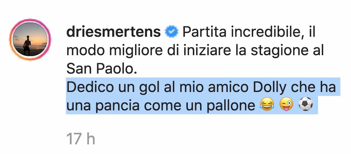 Mertens esultanza Napoli Sampdoria amico Dolly katrin kerkhofs incinta