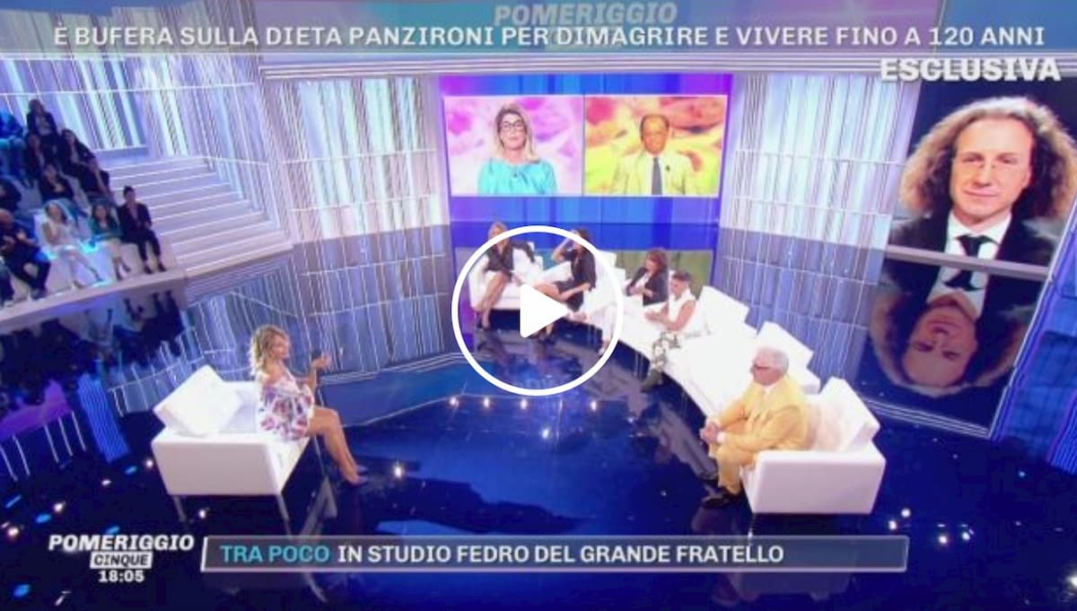 La dieta Life 120 di Adriano Panzironi ha scatenato la discussione a Pomeriggio Cinque