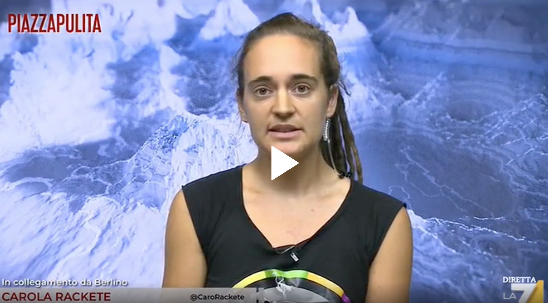 Carola Rackete in collegamento con Piazza Pulita