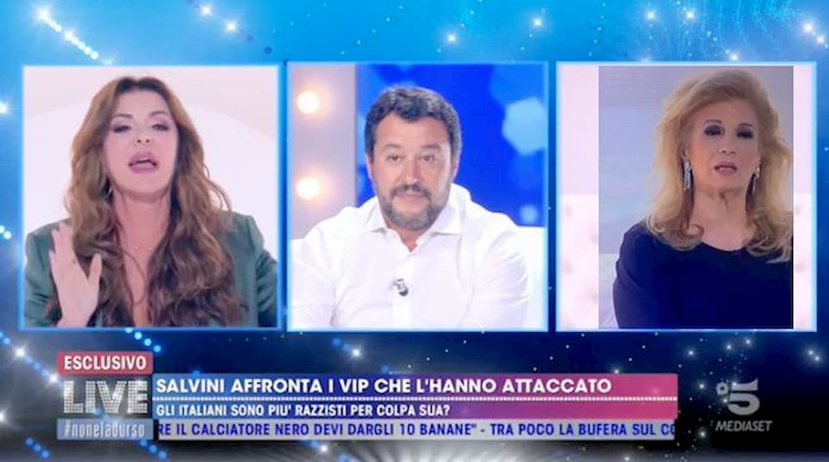 Salvini a Live Non è la D'Urso: Alba Parietti lo attacca, Iva Zanicchi lo difende