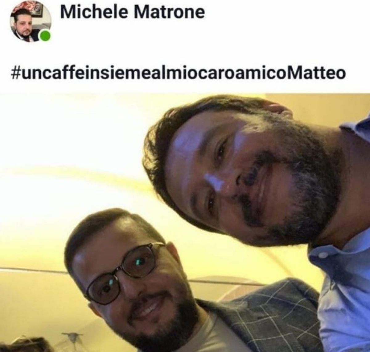 Salvini selfie figlio boss Michele Matron