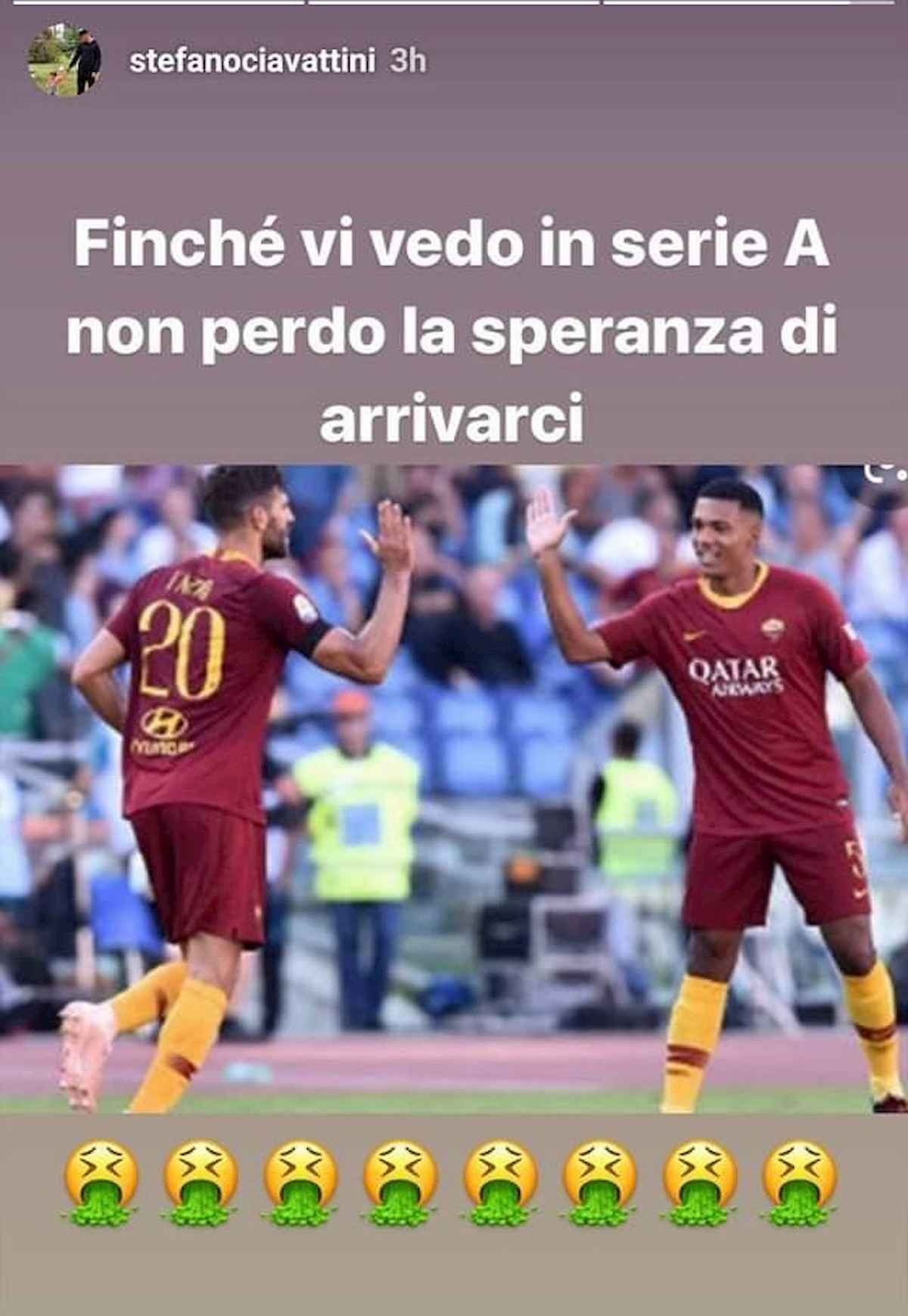 Stefano Ciavattini Fazio Jesus Instagram poi si scusa ho agito da tifoso