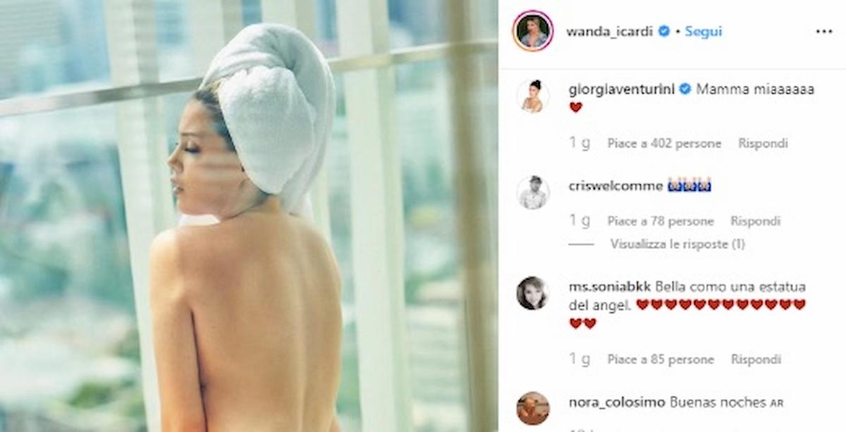 Wanda Nara foto Instagram senza veli quanti like per lei