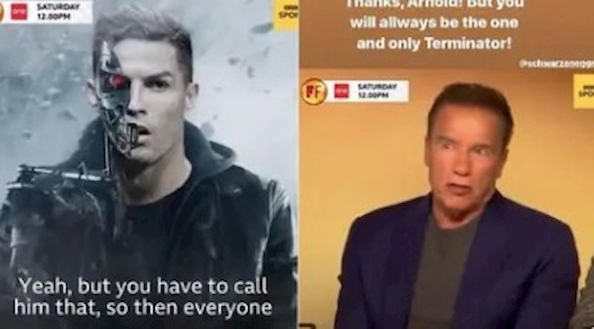 Arnold Schwarzenegger Cristiano Ronaldo Instagram botta e risposta su Terminator