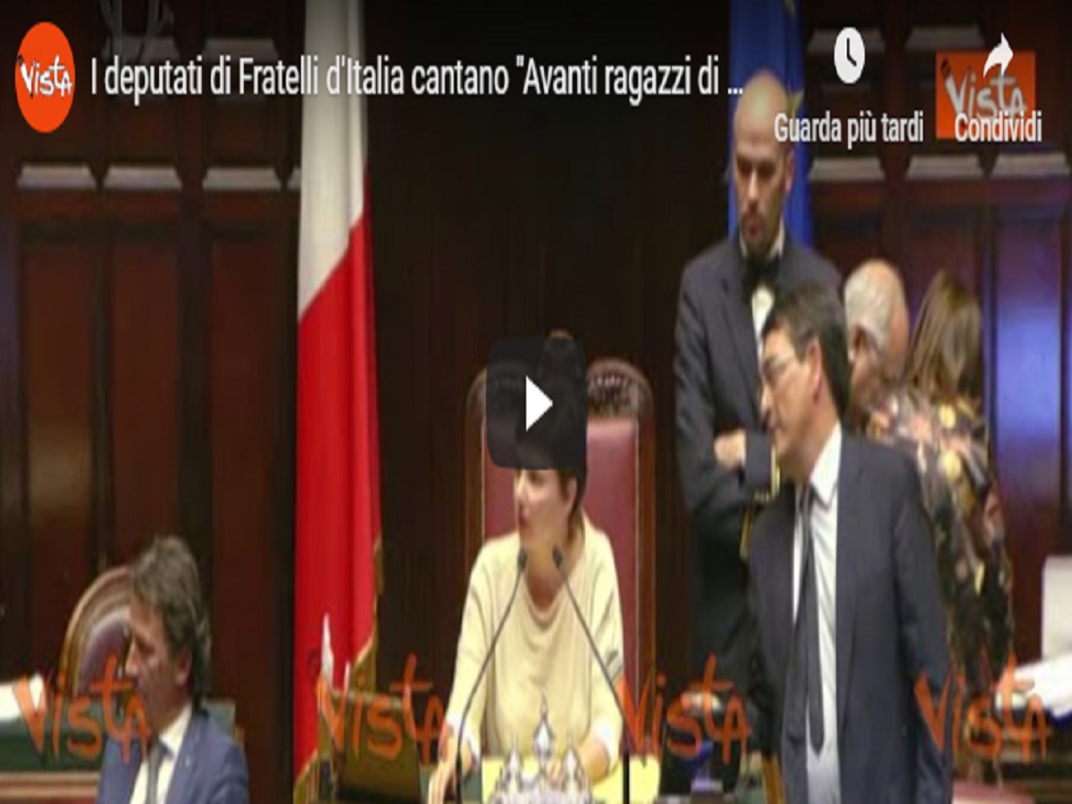 Camera, i deputati di Fratelli d'Italia cantano ''Avanti ragazzi di Buda''