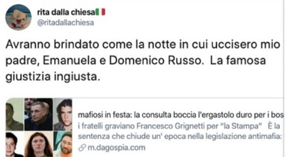 Permessi ai mafiosi, Rita Dalla Chiesa: "Avranno brindato come quando uccisero mio padre"