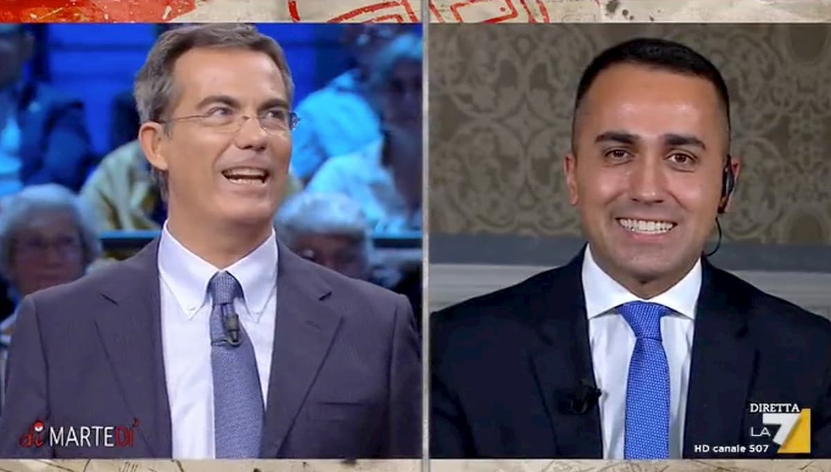 DiMartedì, lapsus di Di Maio: "Nella maggioranza tre forze politiche". Floris: "Temo dimentichi Renzi..."
