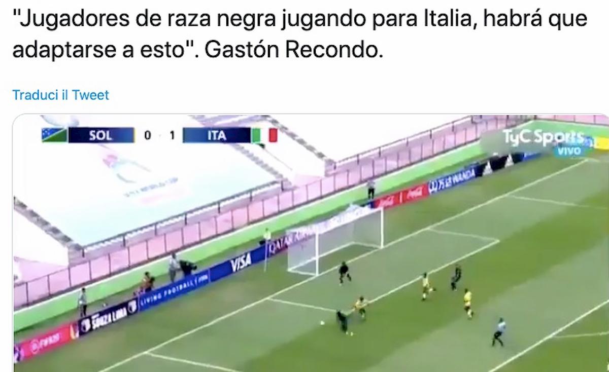 Italia calciatori razza nera giornalista Gaston Recondo nella bufera