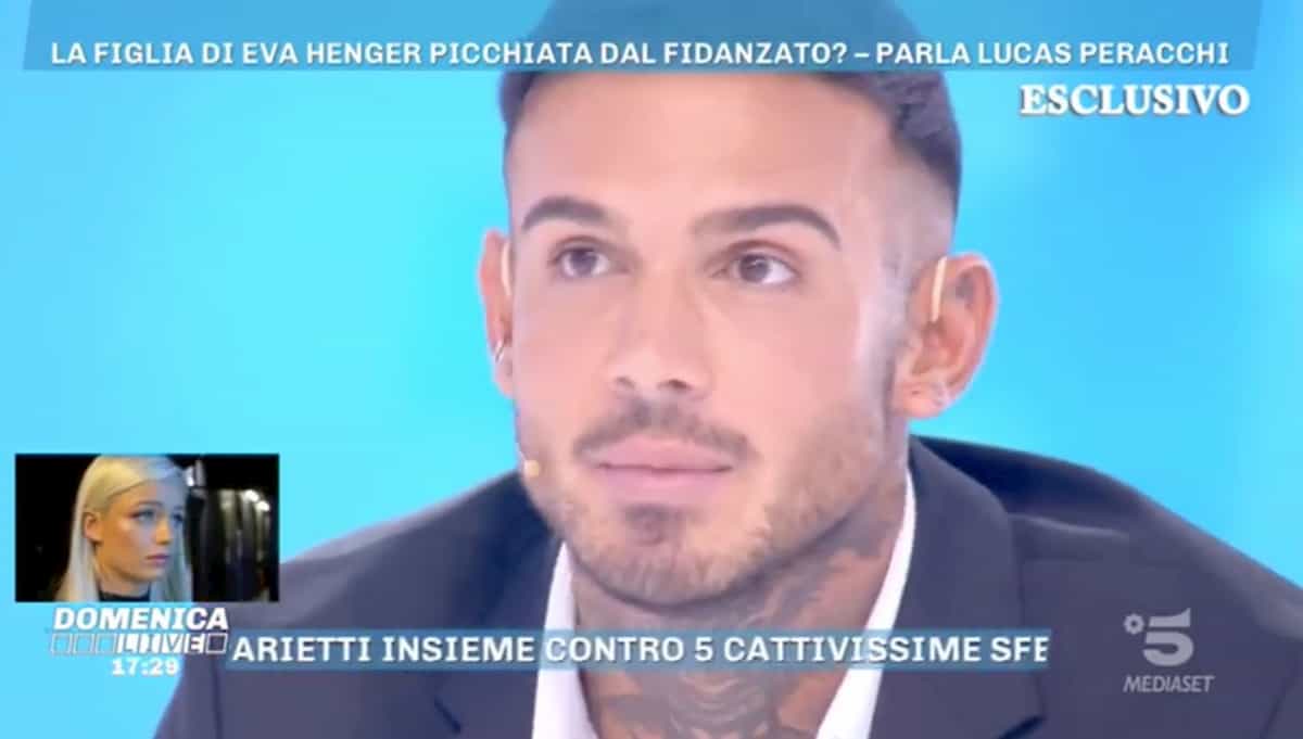 Domenica Live, Lucas Peracchi risponde a Eva Henger da Barbara D'Urso: "Violento con Mercedesz? Io..."