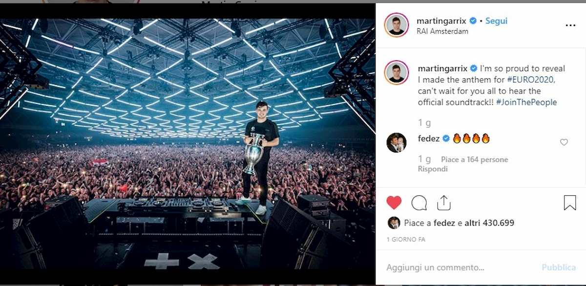 Martin Garrix Euro 2020 video YouTube cantante ufficiale competizione